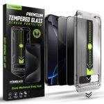 Lot de 2 protections d'écran Techsuit TitanGlass FullCover avec applicateur pour iPhone 16 Pro Max - Privacy