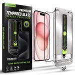 Protection d'écran Techsuit TitanGlass FullCover avec applicateur pour iPhone 15 / iPhone 16 - Black