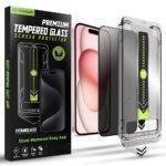 Protection d'écran Techsuit TitanGlass FullCover avec applicateur pour iPhone 15 / iPhone 16 - Privacy