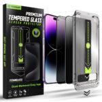 Lot de 2 protections d'écran Techsuit TitanGlass FullCover avec applicateur pour iPhone 14 Pro Max - Privacy