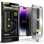 Protection d'écran Techsuit TitanGlass FullCover avec applicateur pour iPhone 14 Pro Max - Privacy