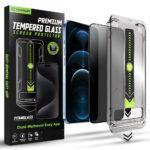 Protection d'écran Techsuit TitanGlass FullCover avec applicateur pour iPhone 12 Pro Max - Privacy