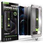 Lot de 2 protections d'écran Techsuit TitanGlass FullCover avec applicateur pour iPhone 12 Pro Max - Privacy