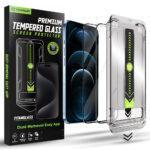 Lot de 2 protections d'écran Techsuit TitanGlass FullCover avec applicateur pour iPhone 12 Pro Max - Black