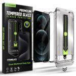 Lot de 2 protections d'écran Techsuit TitanGlass FullCover avec applicateur pour iPhone 12 / iPhone 12 Pro - Black