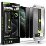 Lot de 2 protections d'écran Techsuit TitanGlass FullCover avec applicateur pour iPhone XS Max / iPhone 11 Pro Max - Privacy