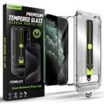 Lot de 2 protections d'écran Techsuit TitanGlass FullCover avec applicateur pour iPhone XS Max / iPhone 11 Pro Max - Black