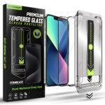 Lot de 2 protections d'écran Techsuit TitanGlass FullCover avec applicateur pour iPhone 13 / iPhone 13 Pro / iPhone 14 / iPhone 16e - Black