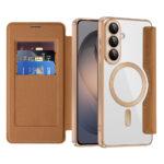 Étui portefeuille Techsuit SmartMag Book Case pour Samsung Galaxy S26 - Brown
