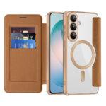 Étui portefeuille Techsuit SmartMag Book Case pour Samsung Galaxy S26 Plus - Brown