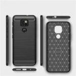 Coque Techsuit Carbon Silicone pour Motorola Moto E7 Plus / Moto G9 Play - Black – Image 4