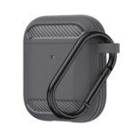 Coque Techsuit Carbon Silicone pour AirPods 1 / 2 - Gray
