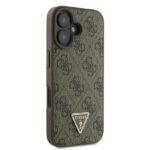 Coque Guess Leather 4G Triangle Strass pour iPhone 16 Plus - Brown – Image 5