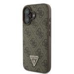 Coque Guess Leather 4G Triangle Strass pour iPhone 16 Plus - Brown – Image 4