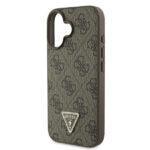 Coque Guess Leather 4G Triangle Strass pour iPhone 16 Plus - Brown – Image 6