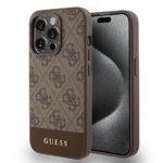 Coque Guess Hardcase 4G Stripe Collection pour iPhone 15 Pro - Brown