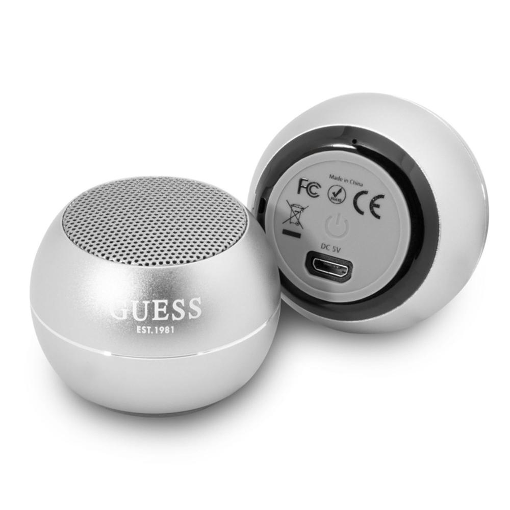 1705129 Mini enceinte Bluetooth Guess Mini Bluetooth Speaker 3W autonomie 4 h - Grey – Image 1