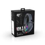 Casque gamer USB Havit H2038U RGB avec son 7.1 et transducteurs 50 mm - Black – Image 6