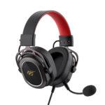 Casque gamer filaire Havit H2008D, 50 mm et micro détachable - Black / Red – Image 3
