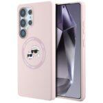 Coque Karl Lagerfeld Silicone Double Heads MagSafe pour Samsung Galaxy S25 Ultra - Pink