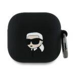 Coque Karl Lagerfeld Silicone Karl Head 3D pour AirPods 4 - Black