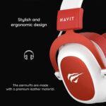 Casque gamer filaire Havit H2002D, 53 mm et jack 3,5 mm - Red – Image 3