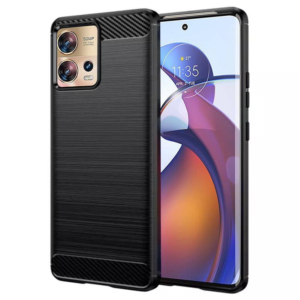 2130469 Coque Techsuit Carbon Silicone pour Motorola Edge 30 Fusion - Black – Image 1