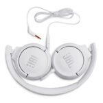 Casque filaire JBL Tune 500 on-ear, drivers 32 mm, télécommande micro - White – Image 3
