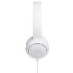 Casque filaire JBL Tune 500 on-ear, drivers 32 mm, télécommande micro - White – Image 4