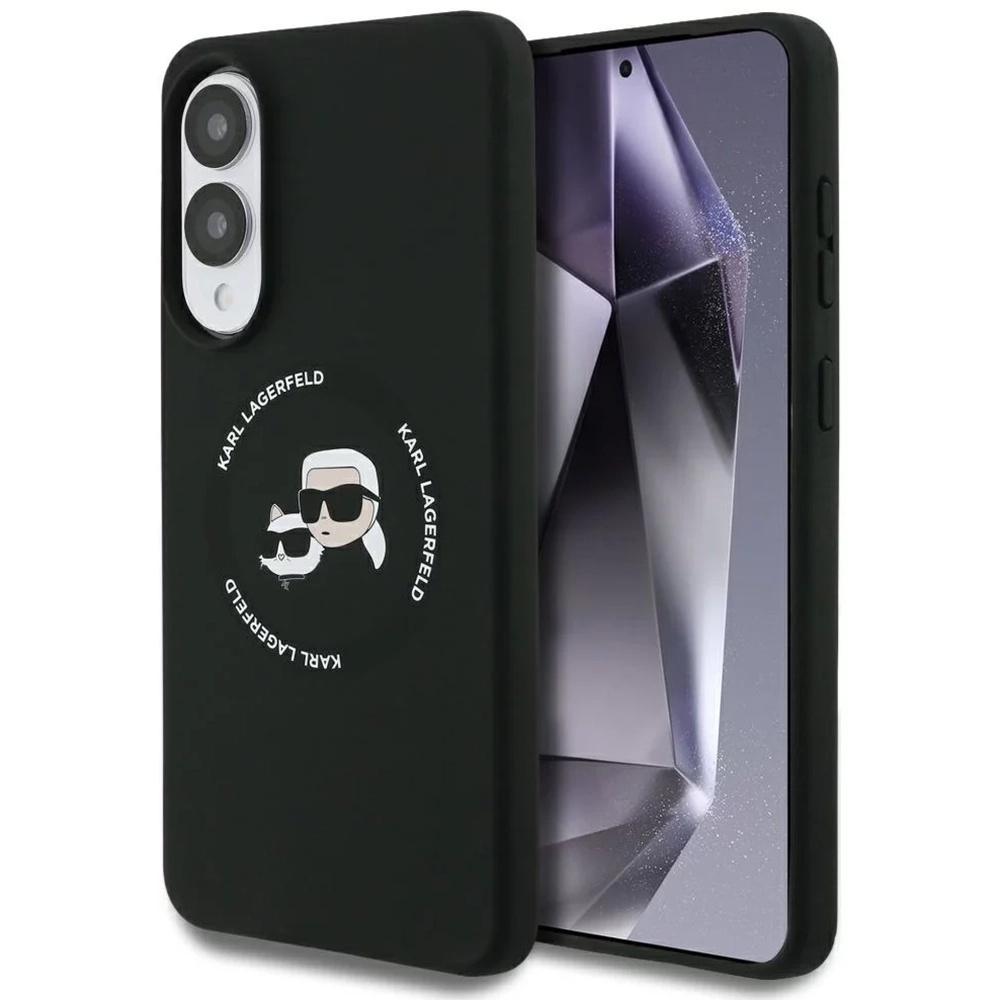 2392219 Coque Karl Lagerfeld Silicone Double Heads MagSafe pour Samsung Galaxy S25 Edge - Black – Image 1