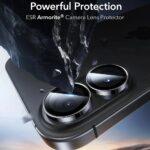 Lot de 2 protections d'objectif ESR Armorite Camera Lens Protectors pour iPhone 16 / iPhone 16 Plus / iPhone 17 - Black – Image 5