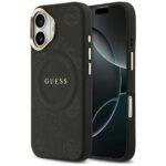 Coque Guess Peony Hot Stamp MagSafe pour iPhone 17 - Black