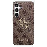 Coque Guess Leather 4G Metal Logo pour Samsung Galaxy S25 FE - Brown
