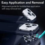 Protection d'objectif ESR Armorite Camera Lens Protectors pour iPhone 14 Pro/14 Pro Max / 15 Pro/15 Pro Max / 16 Pro/16 Pro Max / 17 Pro/17 Pro Max - Blue Shimmer – Image 4