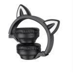 Casque Bluetooth Borofone BO18 avec oreilles de chat et LED, autonomie 7 h - Black – Image 2