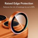 Protection d'objectif ESR Armorite Camera Lens Protectors pour iPhone 14 Pro/14 Pro Max / 15 Pro/15 Pro Max / 16 Pro/16 Pro Max / 17 Pro/17 Pro Max - Orange – Image 3