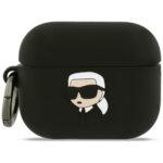 Coque Karl Lagerfeld Silicone Karl Head 3D pour AirPods Pro 3 - Black