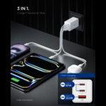 Chargeur mural Spigen Essential (EE673EU) USB, 2x Type-C, Charge rapide, Quantum Boost, 67W   - White – Image 5