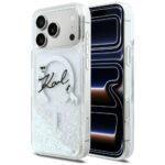 Coque Karl Lagerfeld Glitter Karl Script Logo MagSafe pour iPhone 17 Pro Max - Clear
