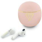 Écouteurs True Wireless Guess Gold Line Triangle avec Bluetooth 6 et boîtier USB-C - Rose