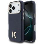 Coque Karl Lagerfeld Hardcase Leather MagSafe with K Head Logo pour iPhone 17 Pro - Blue