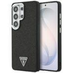 Coque Guess Fixed Glitter Triangle Logo MagSafe pour Samsung Galaxy S26 Ultra - Black