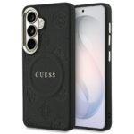 Coque Guess Saffiano Peony Embossed Ring MagSafe pour Samsung Galaxy S26 - Black