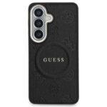 Coque Guess Saffiano Peony Embossed Ring MagSafe pour Samsung Galaxy S26 - Black – Image 2
