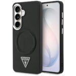 Coque Guess Embossed Ring Triangle Logo MagSafe pour Samsung Galaxy S26 - Black