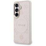 Coque Guess Saffiano Peony Embossed Ring MagSafe pour Samsung Galaxy S26 - Pink – Image 4