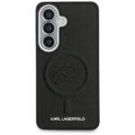 Coque Karl Lagerfeld Leather with Initial Logo Debossed MagSafe pour Samsung Galaxy S26 - Black – Image 3