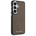 Coque Karl Lagerfeld Leather with Initial Logo Debossed MagSafe pour Samsung Galaxy S26 - Brown – Image 2