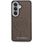 Coque Karl Lagerfeld Leather with Initial Logo Debossed MagSafe pour Samsung Galaxy S26 - Brown – Image 3