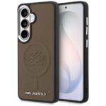 Coque Karl Lagerfeld Leather with Initial Logo Debossed MagSafe pour Samsung Galaxy S26 - Brown